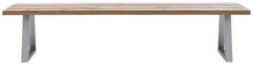 SITZBANK in Holz, Metall Edelstahlfarben, Wildeiche  - Wildeiche/Edelstahlfarben, Romantik / Landhaus, Holz/Metall (180/45/40cm) - Waldwelt