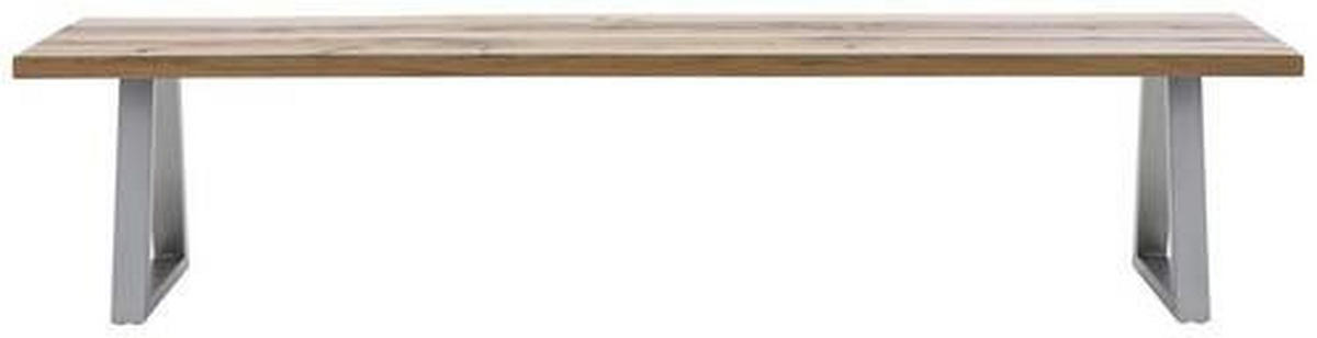 SITZBANK in Holz, Metall Edelstahlfarben, Wildeiche  - Wildeiche/Edelstahlfarben, Romantik / Landhaus, Holz/Metall (180/45/40cm) - Waldwelt