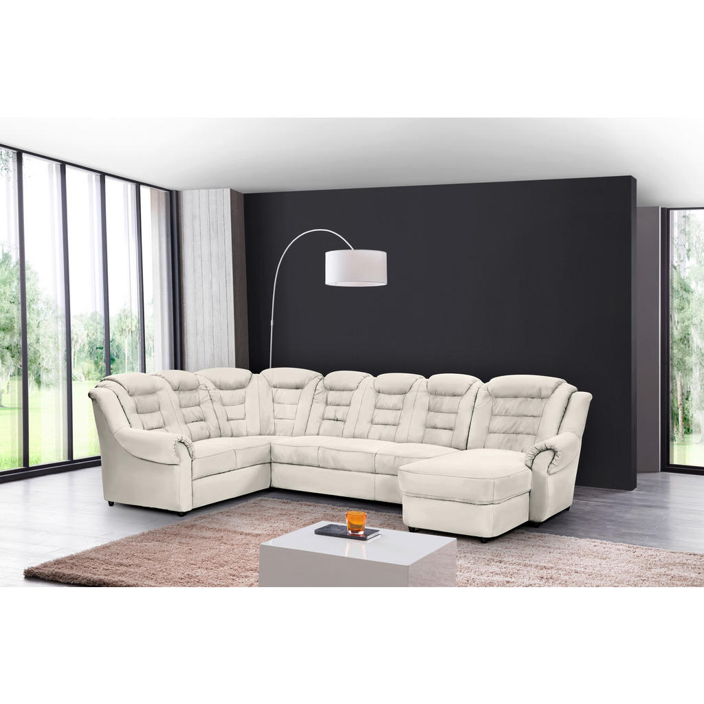 Thumbnail - Livetastic Wohnlandschaft, Weiß, Textil, 7-Sitzer, Ottomane links, U-Form, 333x216 cm, Made in EU, seitenverkehrt erhält...