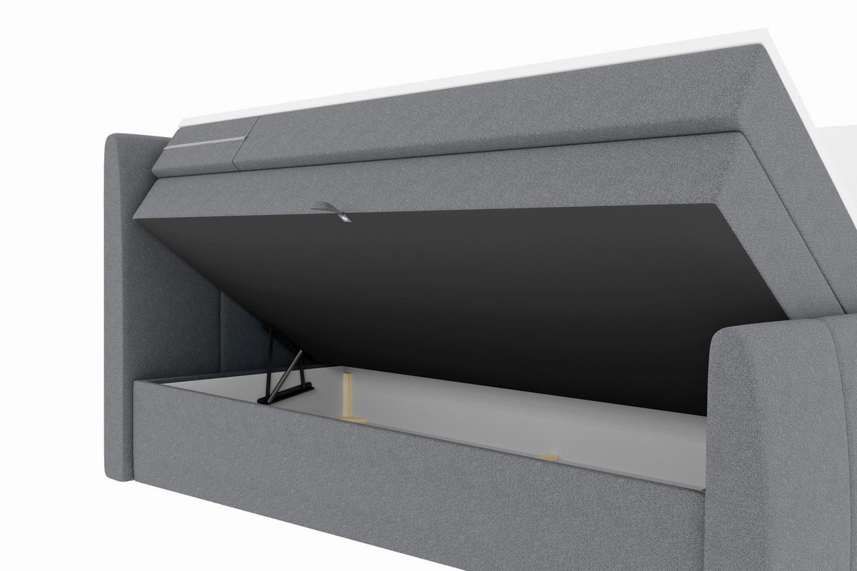 LIT BOXSPRING 180/200 cm  in Grau  - Schwarz/Grau, Konventionell, Kunststoff/Textil (180/200cm) - Carryhome