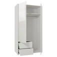 DREHTÜRENSCHRANK 115/214/60 cm,  in Weiß, Weiß Hochglanz, 2-türig  - Weiß Hochglanz/Weiß, Trend, Holzwerkstoff (115/214/60cm) - Carryhome