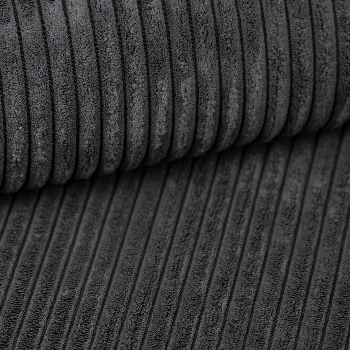 ECKSOFA in Cord Schwarz  - noir, Design, textile (250/151cm) - MID.YOU