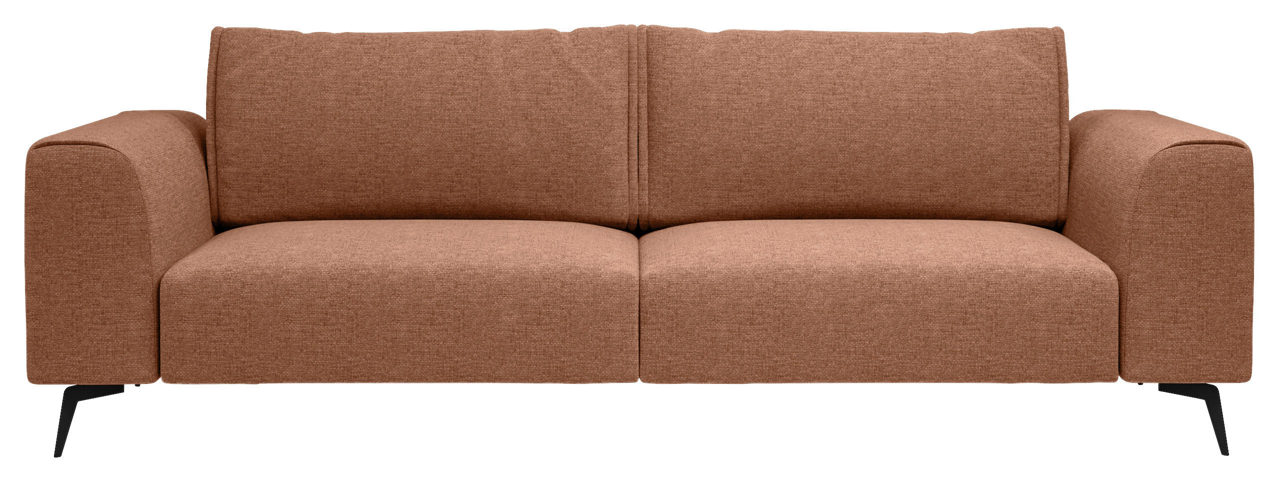 VIERSITZER-SOFA beflockt Orange  - Schwarz/Orange, Design, Holz/Textil (302/87/88cm) - MID.YOU