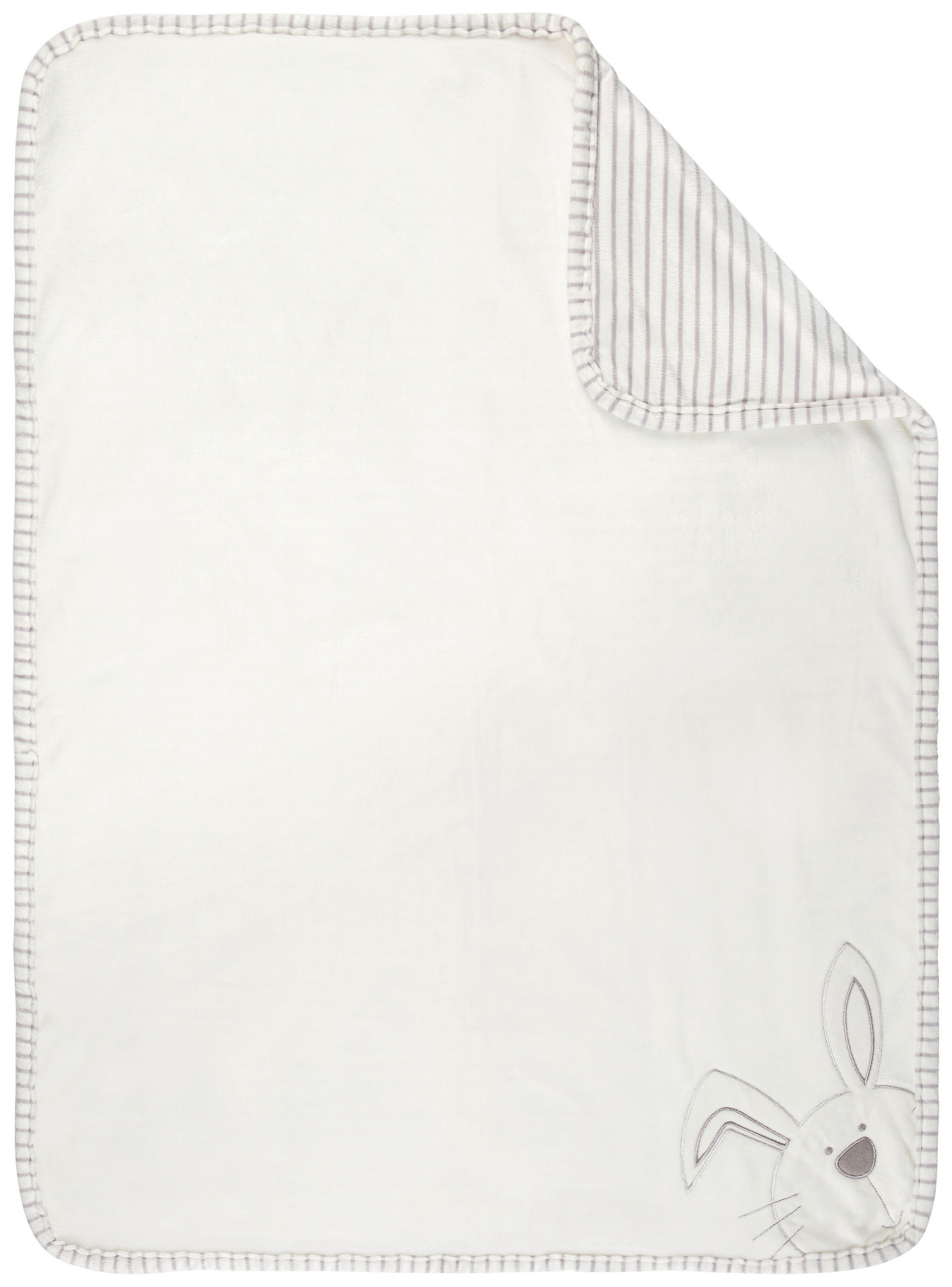 SCHMUSEDECKE Bunny  75/100 cm  - Weiss/Silberfarben, Basics, Textil (75/100cm) - My Baby Lou