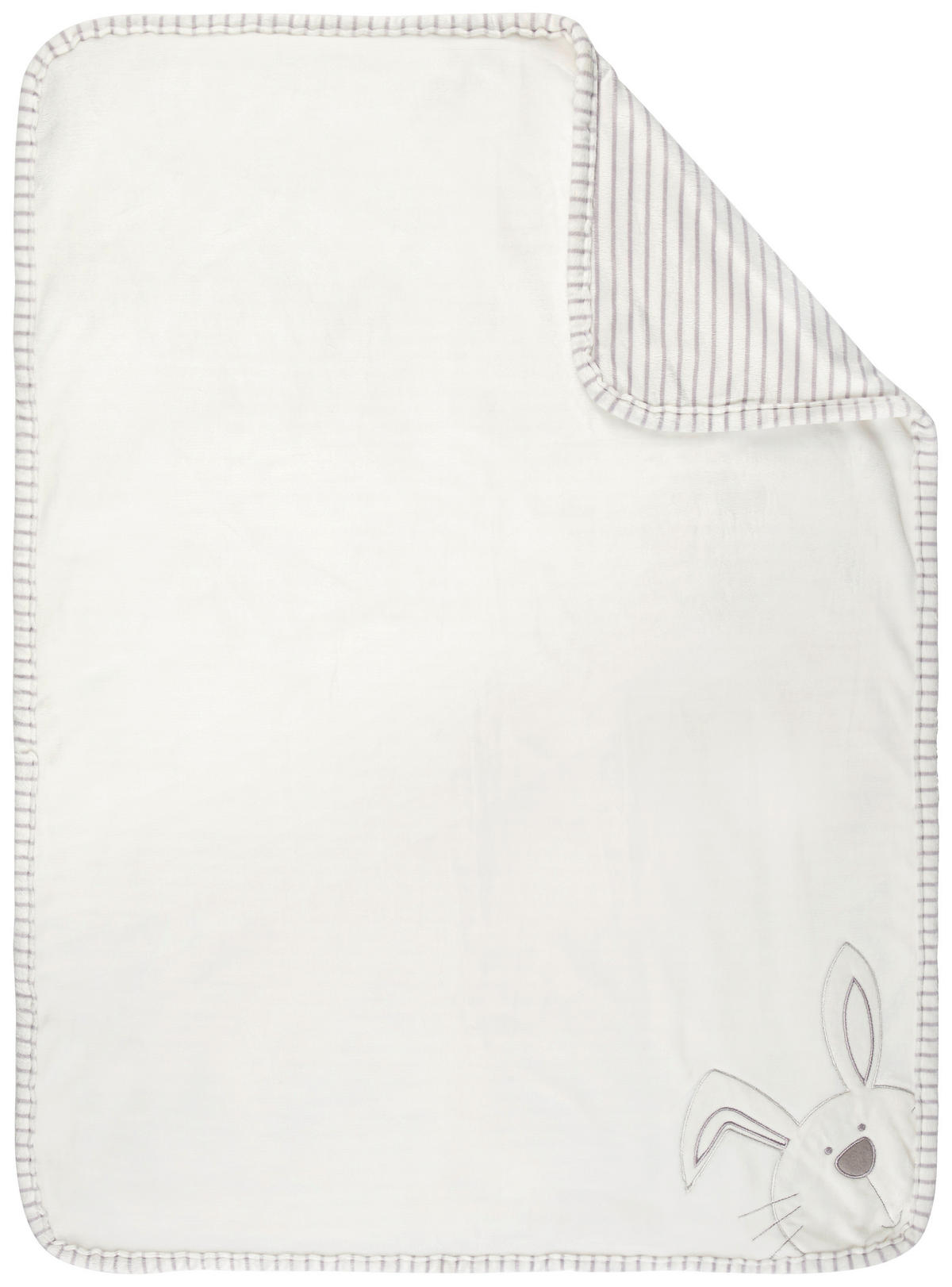 SCHMUSEDECKE Bunny  75/100 cm  - Weiss/Silberfarben, Basics, Textil (75/100cm) - My Baby Lou