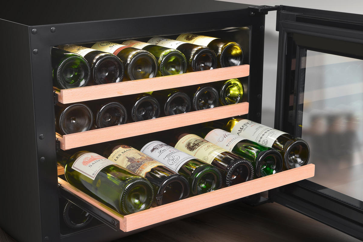 WEINKÜHLSCHRANK 7805,6845  - Schwarz, Basics, Glas/Holz (59.20/55.90/45.50cm) - Trisa Electronics