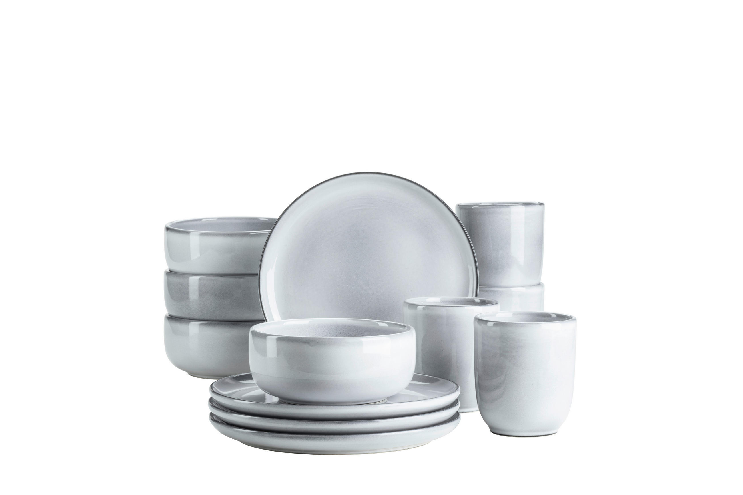FRÜHSTÜCKSSERVICE 12-teilig - Hellblau, Basics, Keramik - Mäser