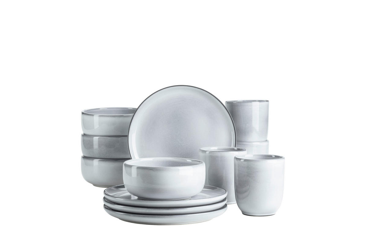 FRÜHSTÜCKSSERVICE 12-teilig  - Hellblau, Basics, Keramik - Mäser