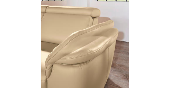 ECKSOFA in Echtleder Hellbraun  239/271 cm  - Hellbraun/Alufarben, Design, Leder/Metall (239/271cm) - Cantus