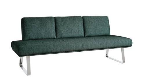 SITZBANK 209/92/78 cm  in Grün  - Chromfarben/Grün, Design, Textil/Metall (209/92/78cm) - Dieter Knoll