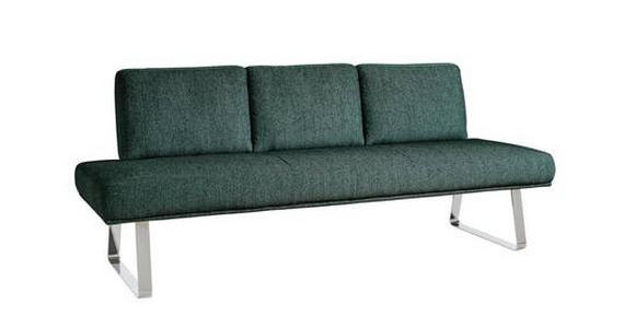 SITZBANK 209/92/78 cm in Grün - Chromfarben/Grün, Design, Textil/Metall (209/92/78cm) - Dieter Knoll