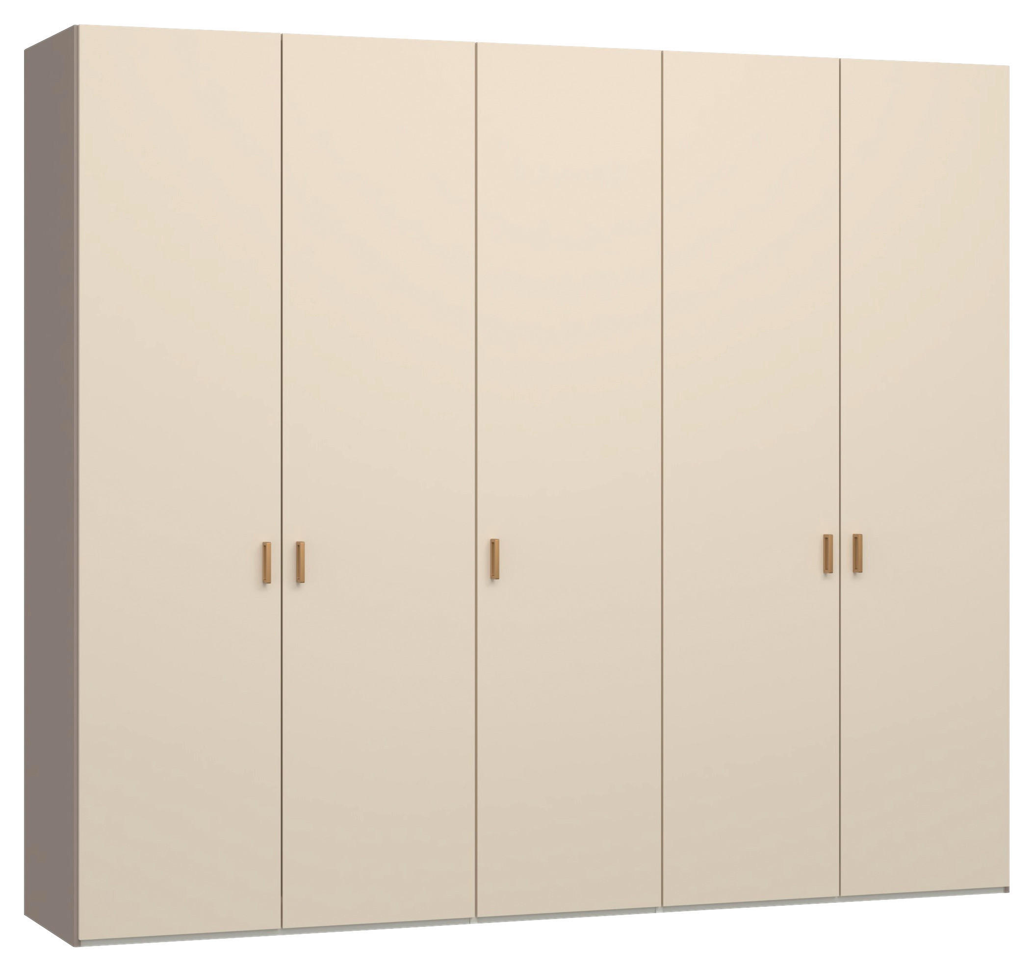 DREHTÜRENSCHRANK 253/220/59 cm,  in Creme, Hellbraun, 5-türig  - Hellbraun/Creme, Design, Glas/Holzwerkstoff (253/220/59cm) - Jutzler