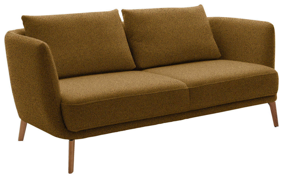 2,5-SITZER  in Flachgewebe Senfgelb  - Eichefarben/Senfgelb, Design, Holz/Textil (190/71/91cm) - Schöner Wohnen