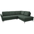 ECKSOFA in Bouclé Grün  - Schwarz/Grün, Natur, Textil/Metall (288/233cm) - Valnatura