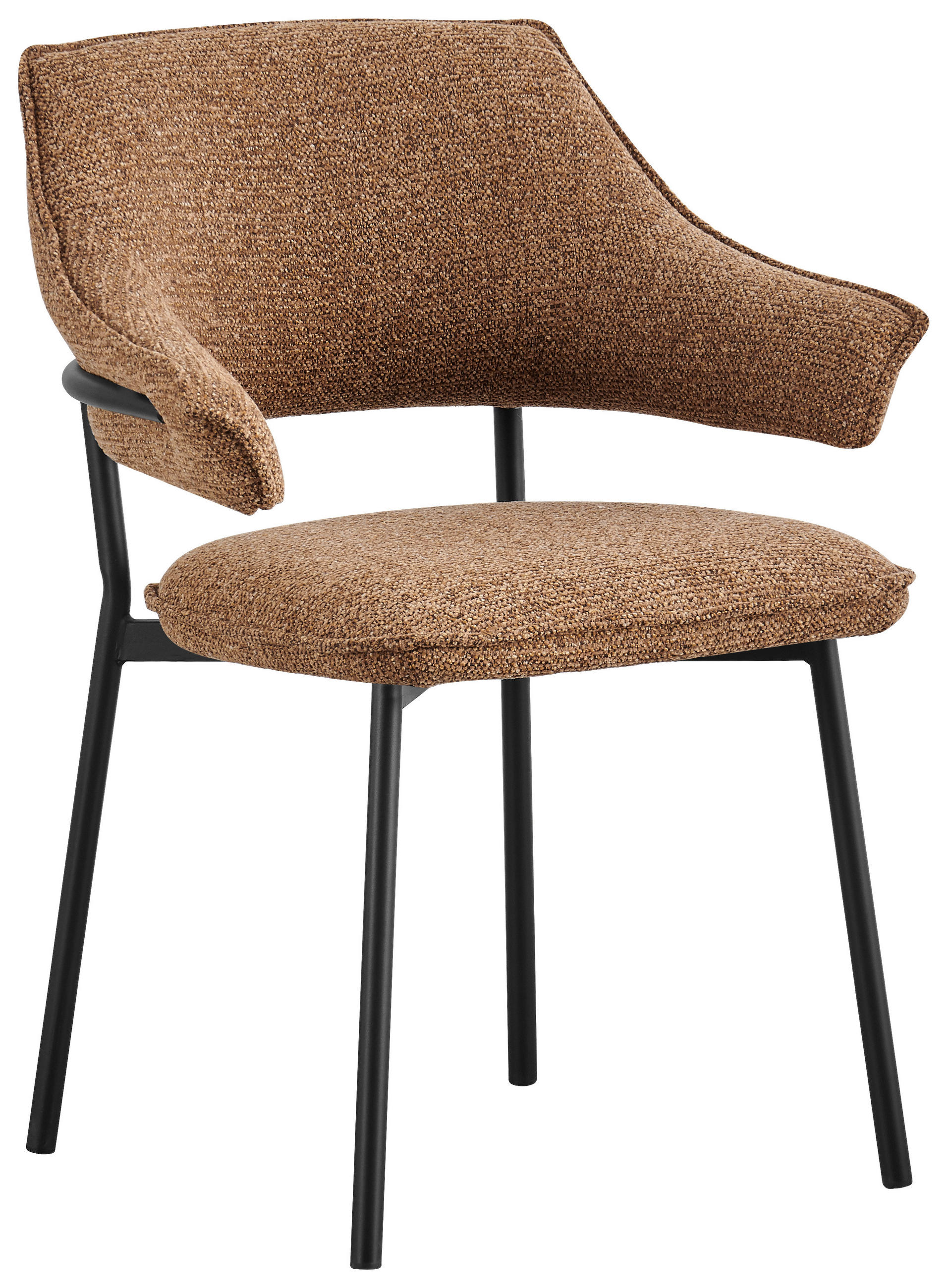 Armlehnstuhl Lina Webstoff Braun