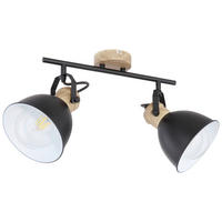 BODOVÉ SVÍTIDLO, 40 W/E27, 35/15/21,5 cm - černá/hnědá, Basics, kov (35/15/21,5cm) - Globo