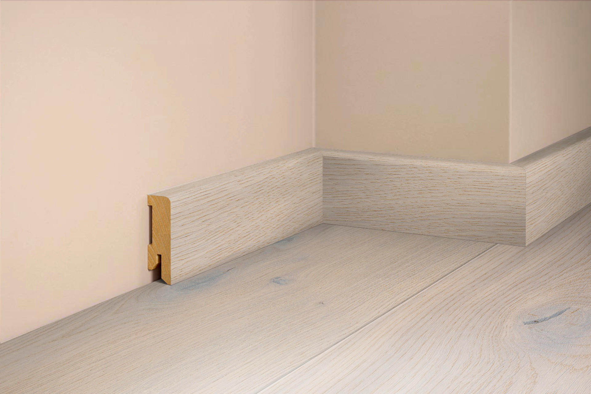 SOCKELLEISTE, Eiche Edelweiß  - Basics, Holz (250/5/1,6cm) - Tilo