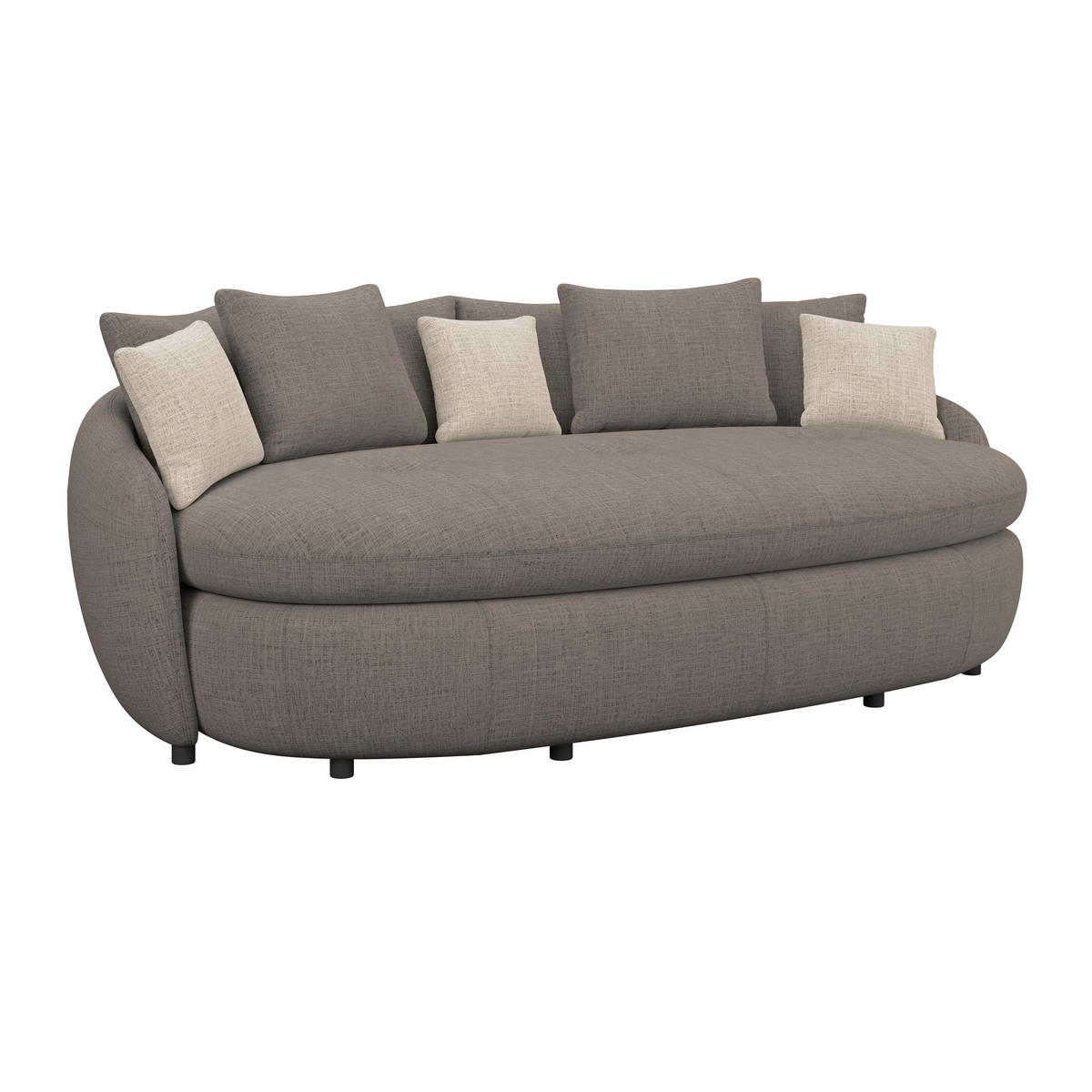 MEGASOFA Chenille Braun  - Schwarz/Braun, Trend, Kunststoff/Textil (238/80/140cm) - MID.YOU