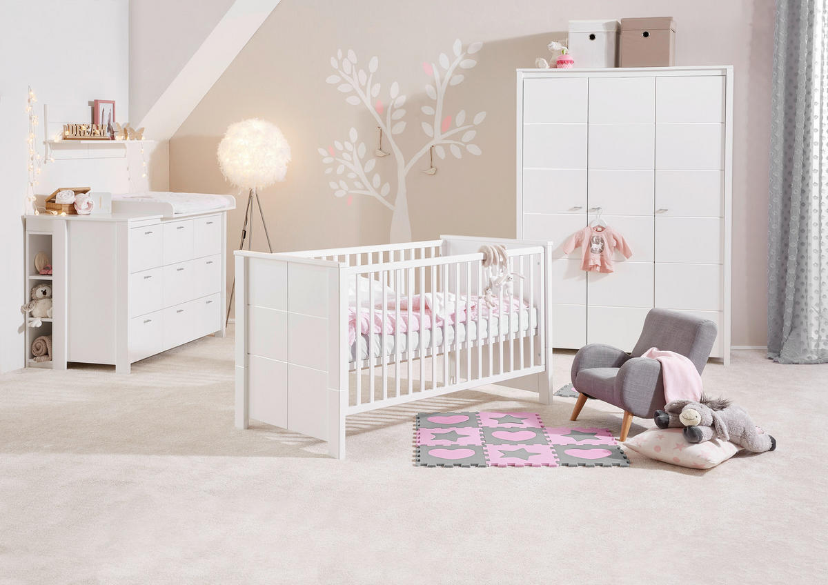 GITTERBETT Julija  - Weiß, Trend, Holz (147/85/80cm) - My Baby Lou