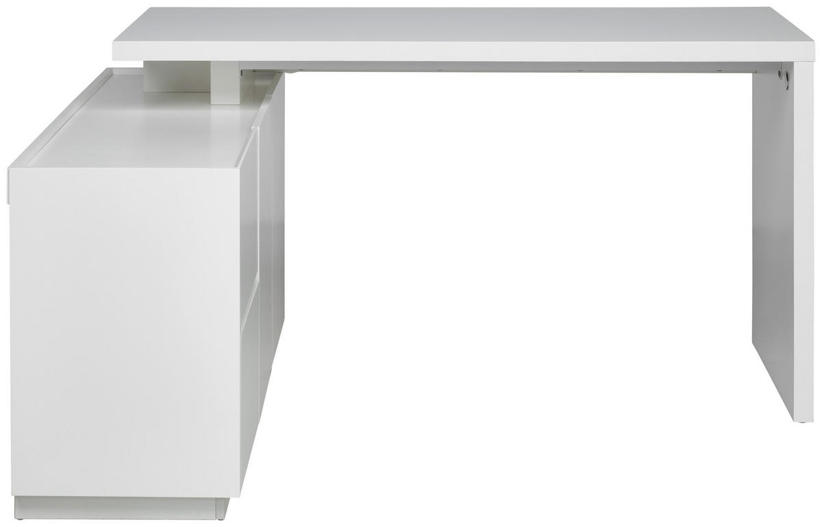 KOTNA PISALNA MIZA leseni material bela  - bela, Moderno, leseni material (150/76/120cm) - MID.YOU