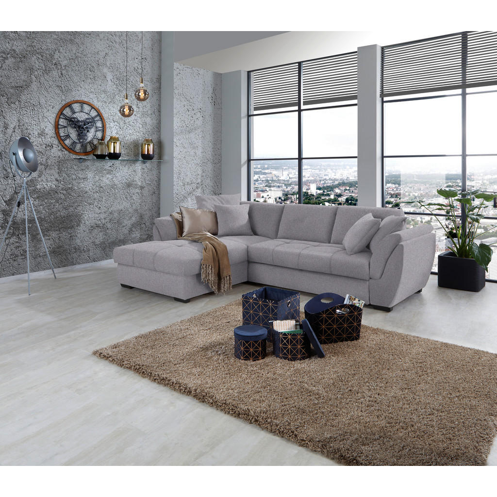 Thumbnail - Livetastic Ecksofa, Grau, Textil, 3-Sitzer, Ottomane links, L-Form, 278x187 cm, seitenverkehrt erhältlich, Wohnzimmer, S...