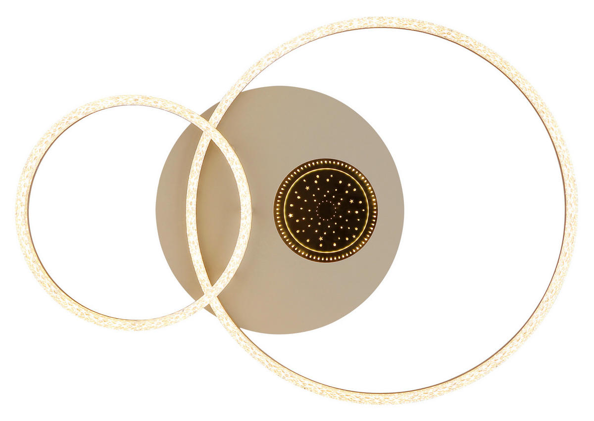 LED-DECKENLEUCHTE Sanford 70/50/11 cm  - Sandfarben/Klar, Design, Kunststoff/Metall (70/50/11cm) - Globo