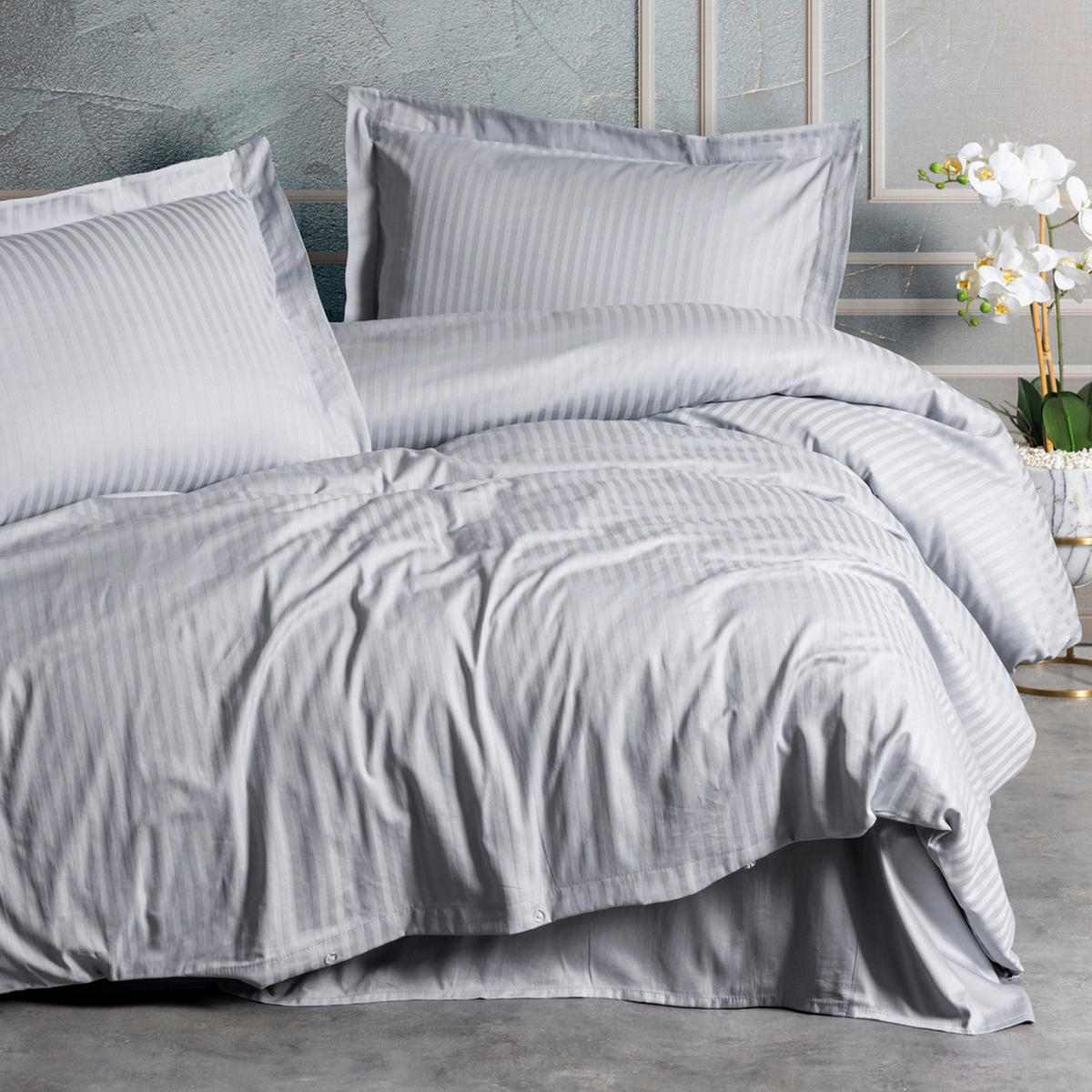 BETTWÄSCHE Satin 155/220 cm  - Grau, Basics, Textil (155/220cm)