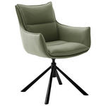 ARMLEHNSTUHL  in Eisen beschichtet  - Schwarz/Olivgrün, Design, Textil/Metall (60/90/65cm) - Novel