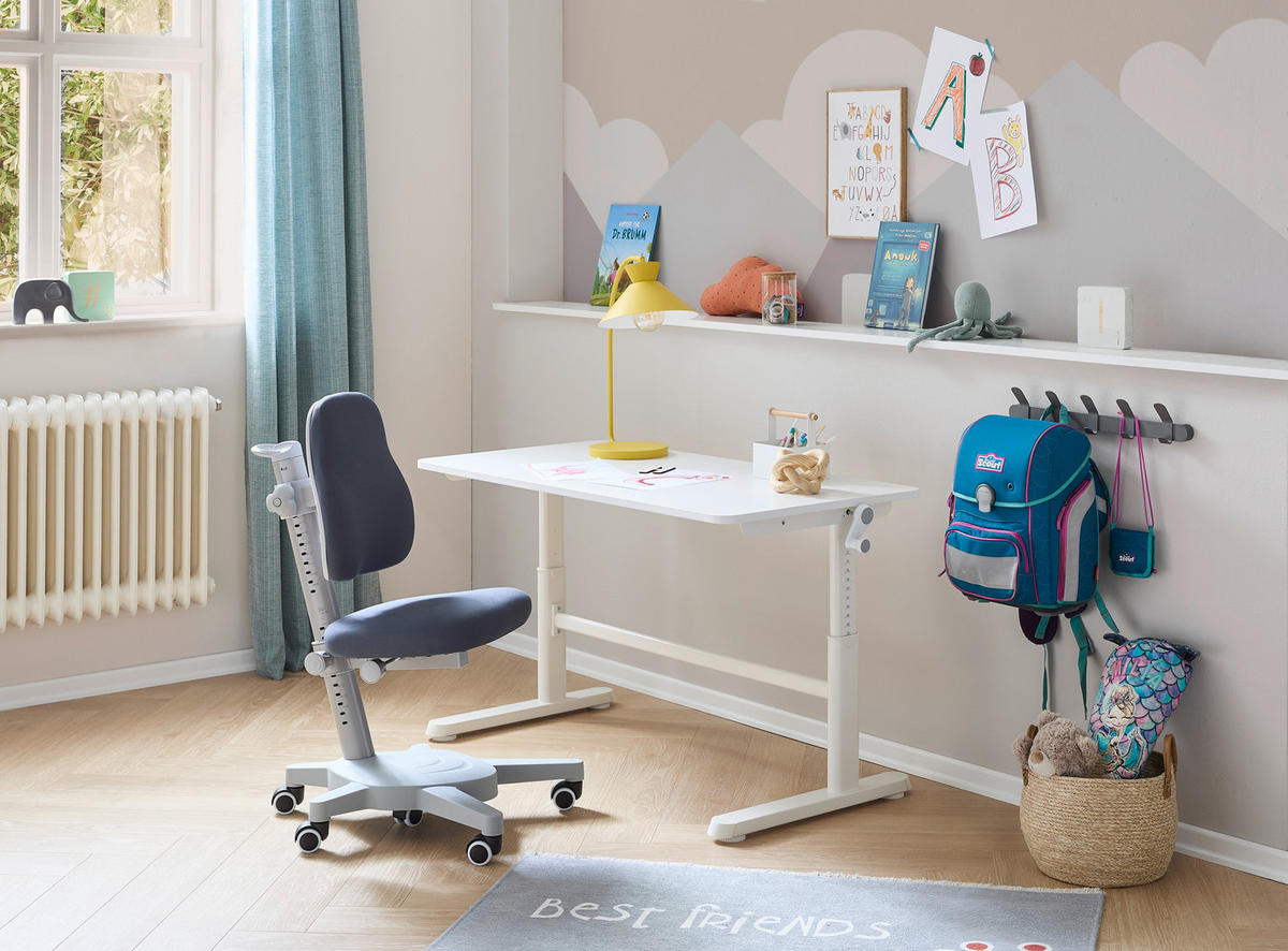 JUGENDSCHREIBTISCH 120/60/50-74 cm  - Weiß, KONVENTIONELL, Holzwerkstoff/Metall (120/60/50-74cm) - Flexa