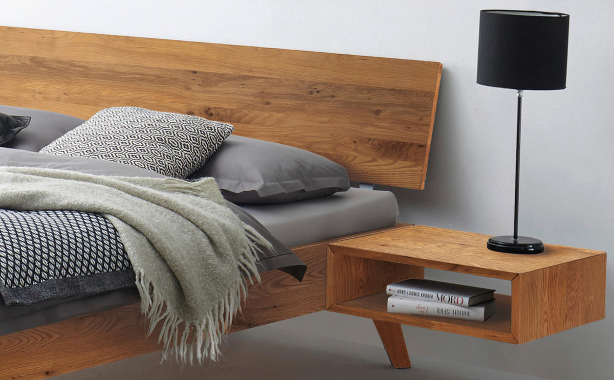 BETT 90/200 cm  in Wildeiche  - Wildeiche/Eichefarben, Natur, Holz (90/200cm) - Hasena
