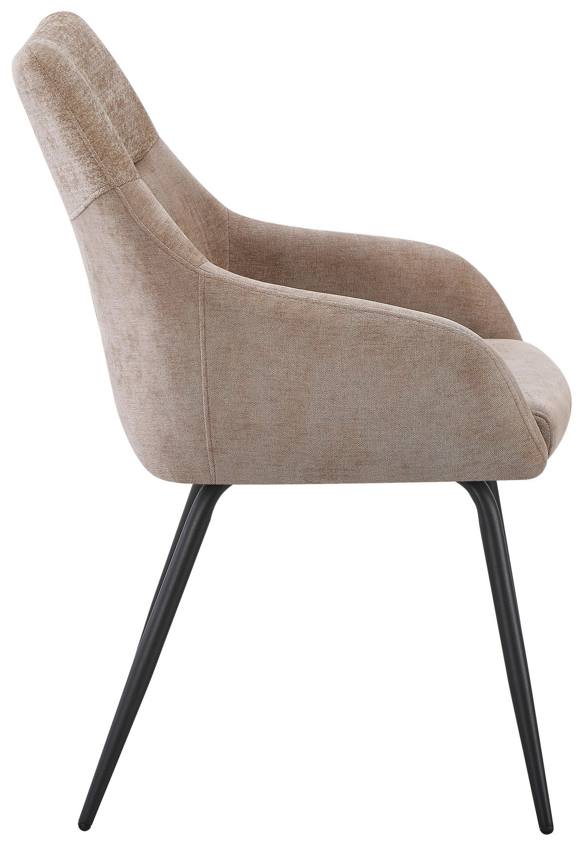 ARMLEHNSTUHL Eisen Chenille  - Beige/Schwarz, Basics, Textil/Metall (60/86/55cm) - Livetastic