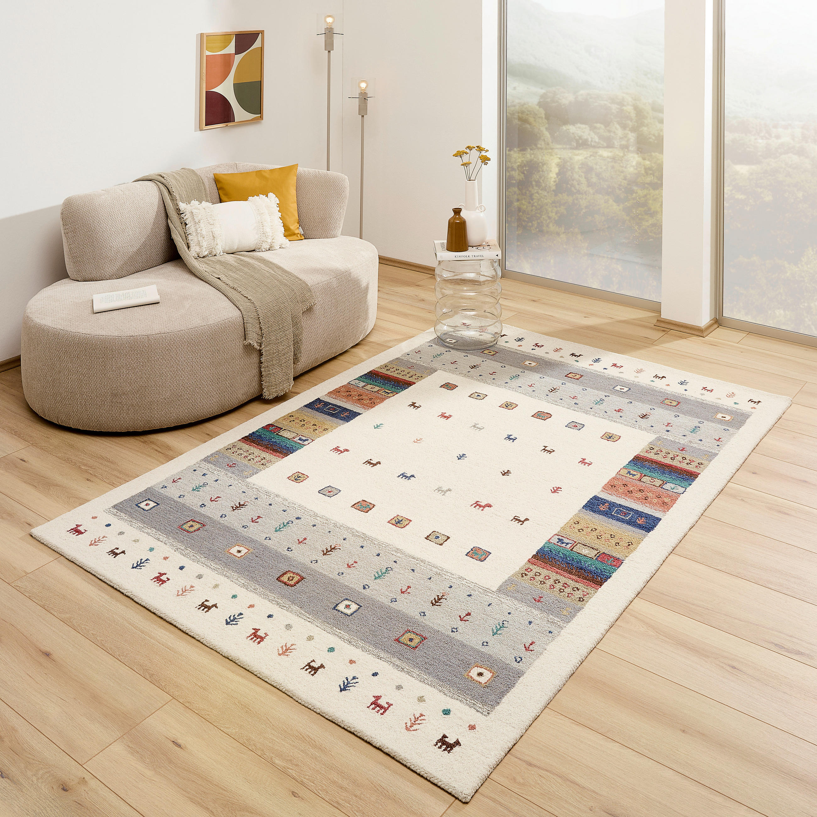 TUFTTEPPICH 160/230 cm Edition Alkatif Nomad Multicolor, Weiß  - Multicolor/Weiß, Basics, Textil (160/230cm) - Novel