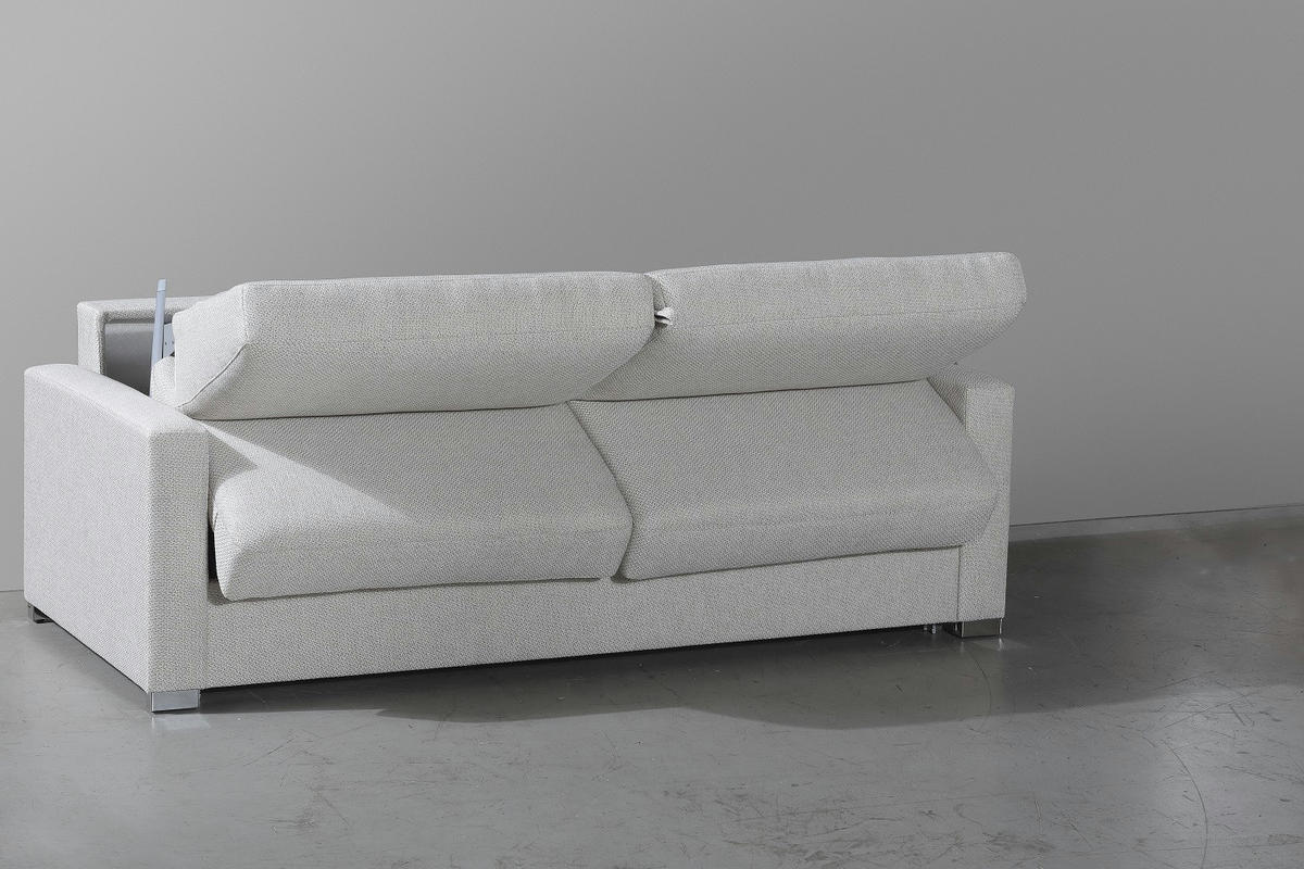 KANAPÉÁGY textil natúr színű  - krómszínű/natúr színű, Konventionell, textil/fém (208/86/97cm) - Novel