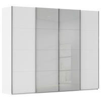 SCHWEBETÜRENSCHRANK 271/223/68 cm 4-türig Grau, Weiß  - Chromfarben/Weiß, KONVENTIONELL, Glas/Holzwerkstoff (271/223/68cm) - Novel