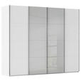 SCHWEBETÜRENSCHRANK 271/223/68 cm 4-türig Grau, Weiß  - Chromfarben/Weiß, KONVENTIONELL, Glas/Holzwerkstoff (271/223/68cm) - Novel