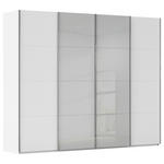 SCHWEBETÜRENSCHRANK 271/223/68 cm 4-türig Grau, Weiß  - Chromfarben/Weiß, KONVENTIONELL, Glas/Holzwerkstoff (271/223/68cm) - Novel