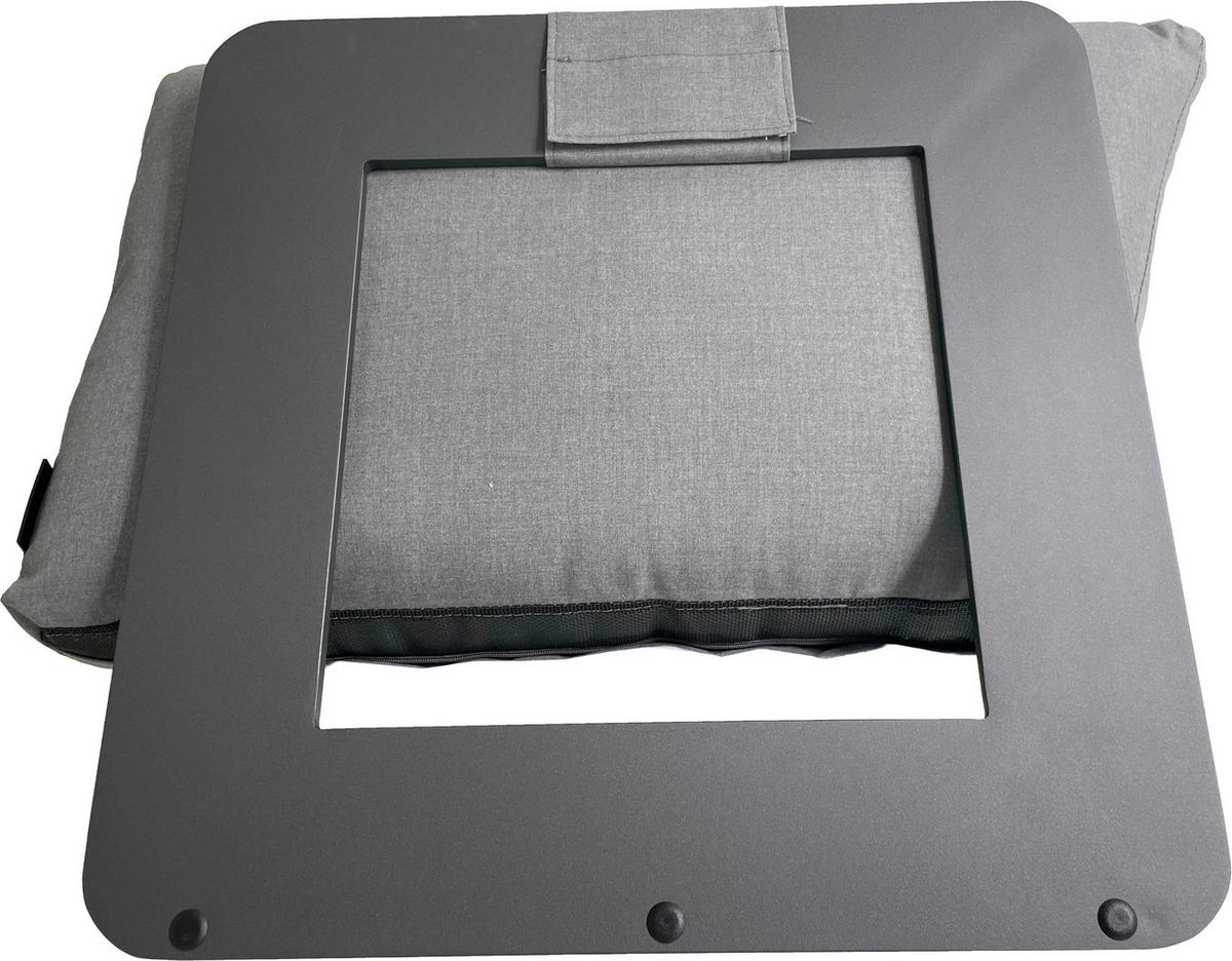 RÜCKENLEHNE 52/10/52 cm  Aluminium  - Anthrazit/Graphitfarben, Design, Textil/Metall (52/10/52cm) - Zebra 