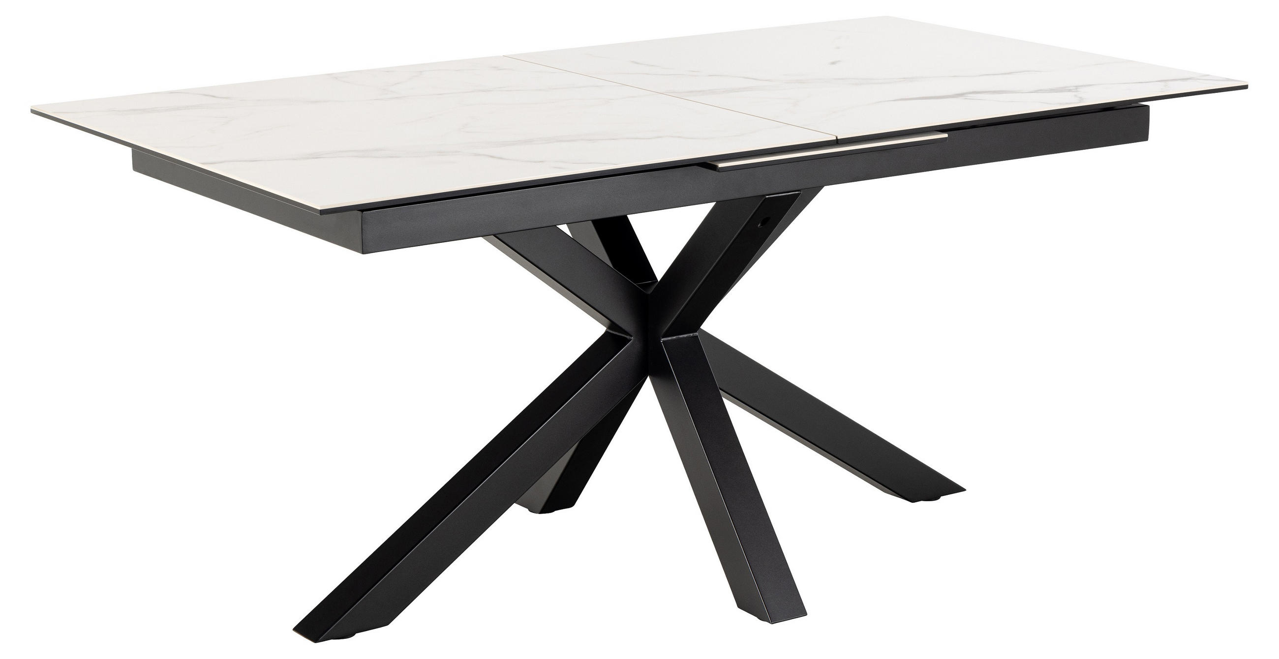 ESSTISCH in Keramik 168-210/90/75,5 cm - Schwarz/Weiß, Trend, Keramik/Metall (168-210/90/75,5cm) - MID.YOU