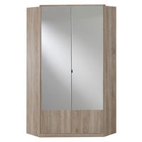 ECKSCHRANK 95/199/95 cm  - Eichefarben/Alufarben, KONVENTIONELL, Glas/Holzwerkstoff (95/199/95cm) - MID.YOU