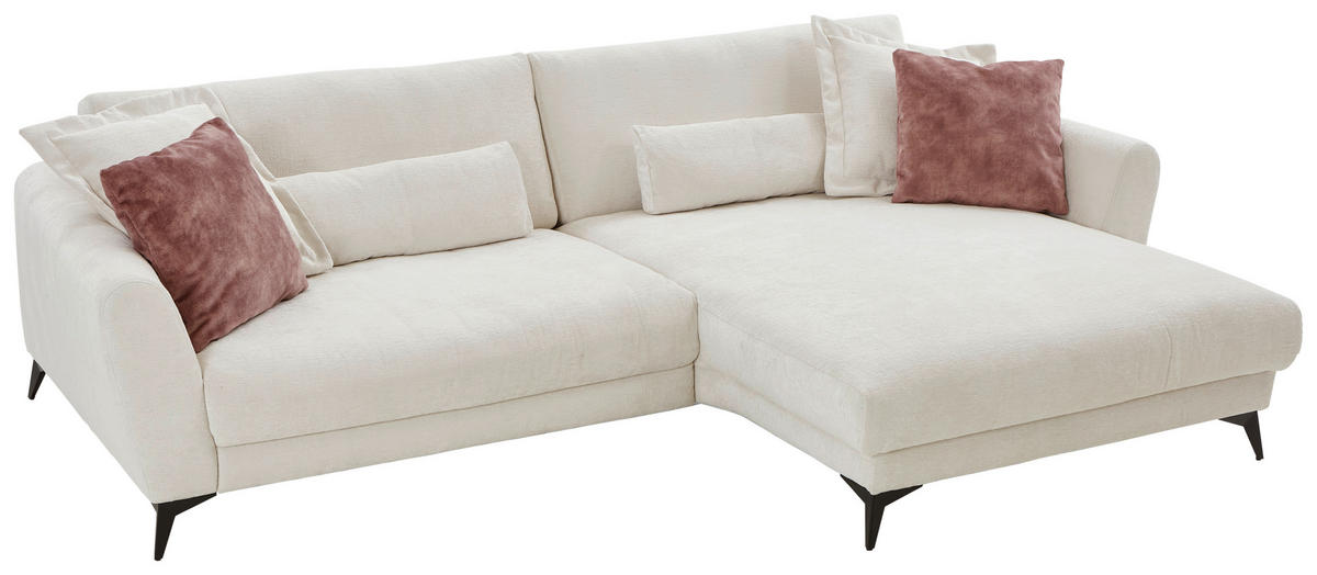 ECKSOFA Naturfarben Chenille  - Schwarz/Naturfarben, Design, Textil/Metall (288/194cm) - Niels Andersson