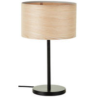TISCHLEUCHTE 25/42 cm   - Hellbraun/Schwarz, Basics, Holz/Metall (25/42cm) - Brilliant