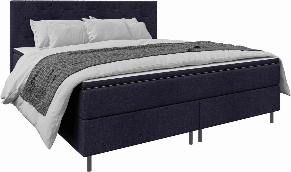 BOXSPRINGBETT 180/200 cm  Anthrazit  - Anthrazit/Schwarz, Konventionell, Textil/Metall (180/200cm) - Chameo