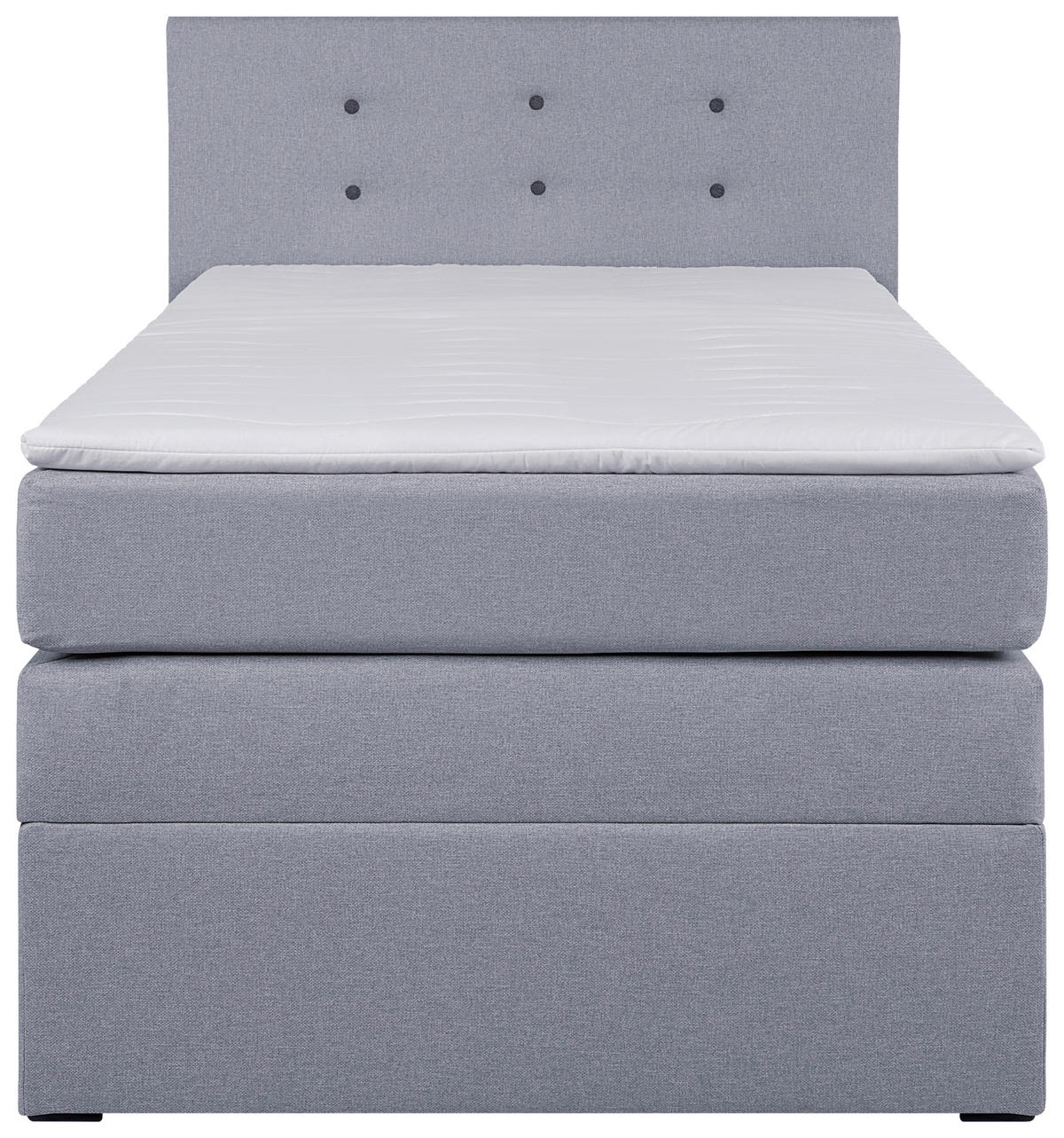 BOXSPRINGBETT 90/200 cm,  in Silberfarben, Bettkasten, Topper, H3 = fest  - Silberfarben/Schwarz, MODERN, Kunststoff/Textil (90/200cm) - MID.YOU