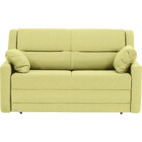 SCHLAFSOFA  mit Lederauswahl, Stoffauswahl, Schlafen auf Sitzhöhe, Hocker erhältlich, Rückenfutter Flachgewebe Hellgrün  - Schwarz/Hellgrün, KONVENTIONELL, Kunststoff/Textil (152/88/91cm) - Sedda