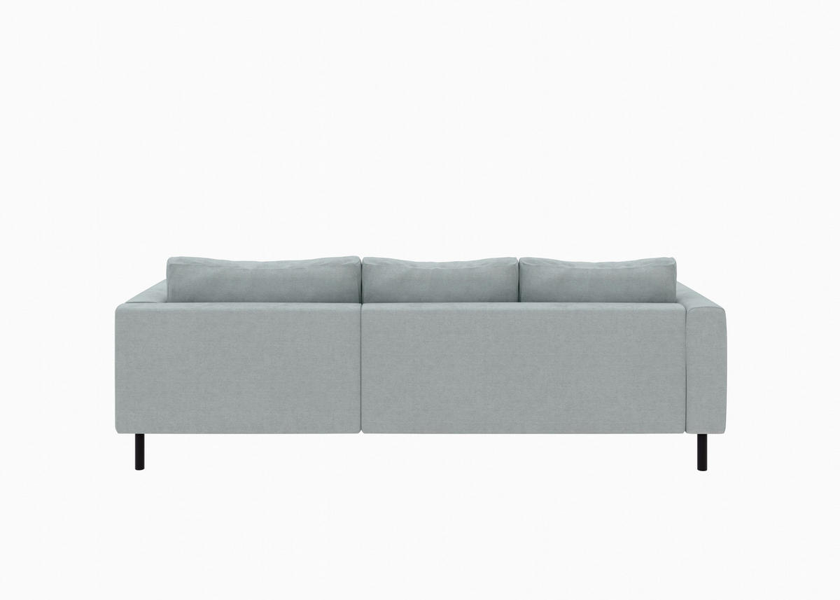 ECKSOFA  in Struktur Grau  232/161 cm  - Schwarz/Grau, MODERN, Textil/Metall (232/161cm) - Trendmanufaktur