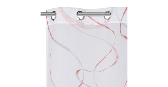 ÖSENVORHANG halbtransparent  - Rot/Grau, KONVENTIONELL, Textil (140/245cm) - Esposa