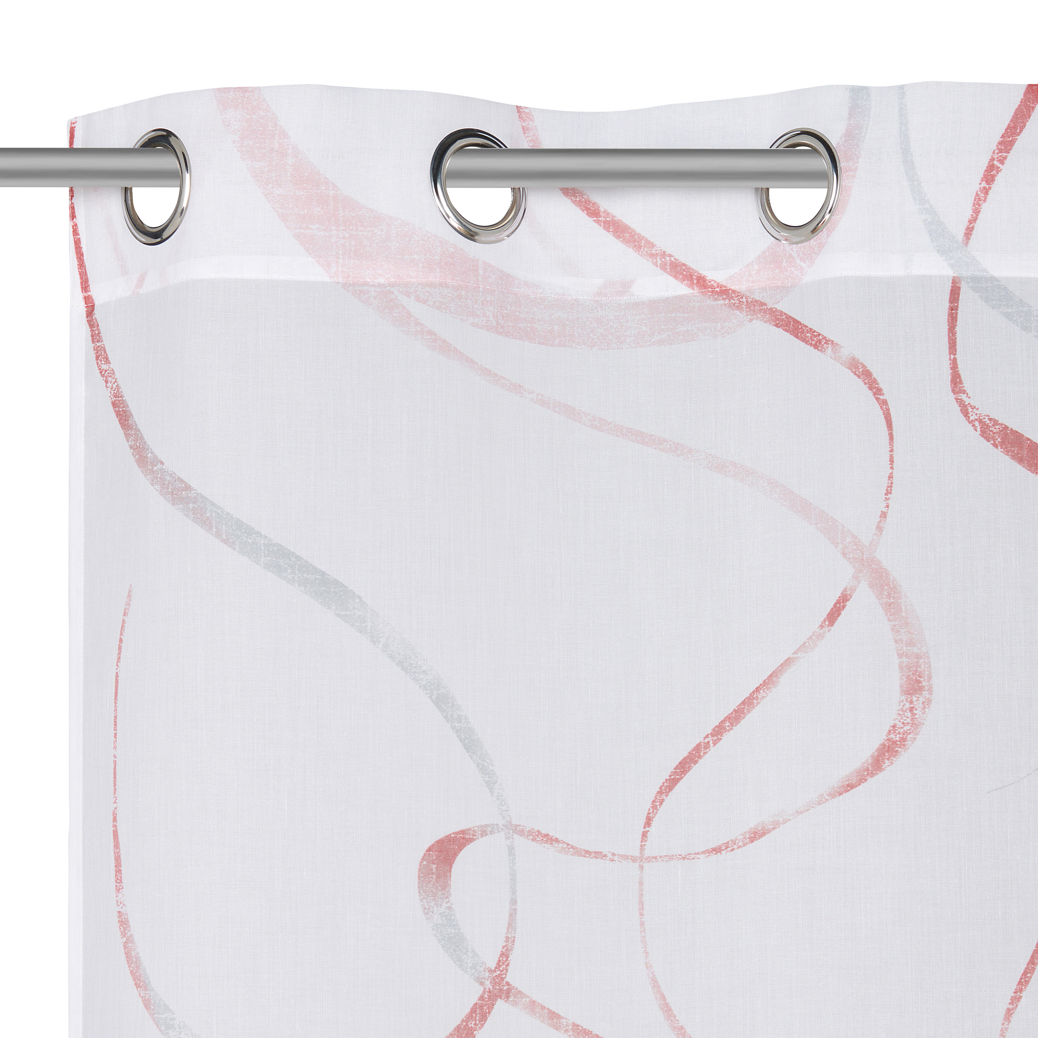 ÖLJETTLÄNGD halvtransparent  - röd/grå, Klassisk, textil (140/245cm) - Esposa
