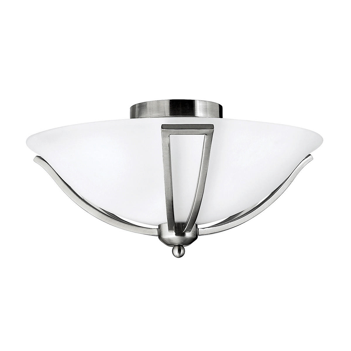 DECKENLEUCHTE Bolla 42.5/20.3 cm   - Nickelfarben, Basics, Glas/Metall (42.5/20.3cm) - Elstead Lighting
