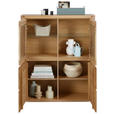 HIGHBOARD Alteiche 118/140/38 cm - Alteiche/Grau, KONVENTIONELL, Glas/Holz (118/140/38cm) - Voleo