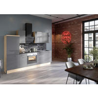 KÜCHENLEERBLOCK 270 cm   in Anthrazit, Eichefarben  - Edelstahlfarben/Eichefarben, Basics, Holzwerkstoff/Metall (270cm) - Optifit